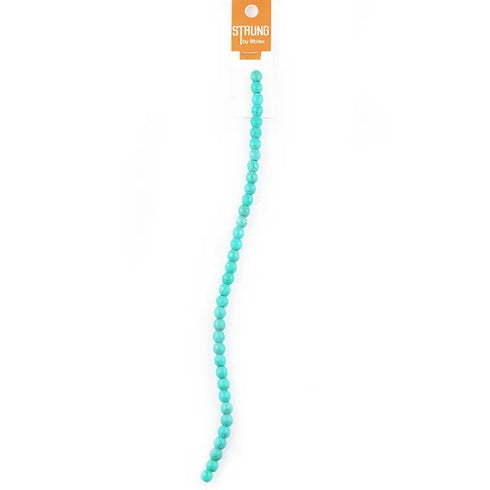 8mm Turquoise Colour Round Stone Strung Beads